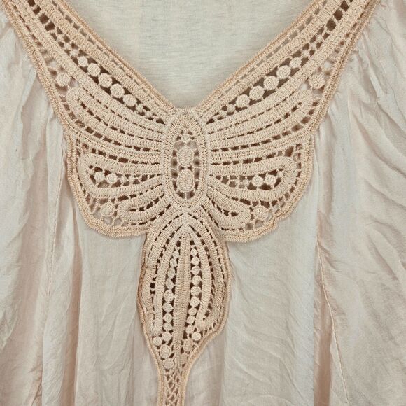 CARLA CONTI 100% Silk Blouse Small Pink Flutter Sleeves Lined Fairy Butterfly - Picture 3 of 9